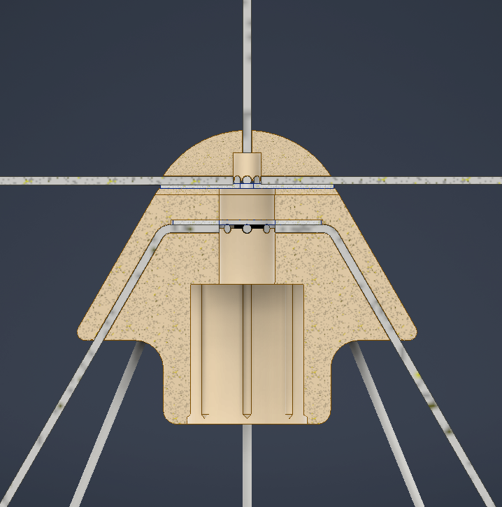 Side view of the discone assembly